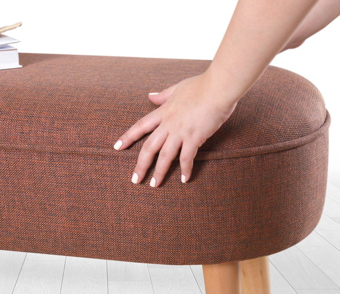 Atelier Del Sofa Puf de Lino Rojo Claret